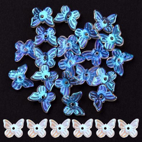 Fashion Glass Beads, Butterfly, DIY, orange, 20PCs/Bag, Sold By Bag