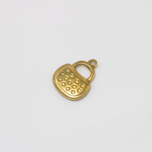 Stainless Steel Pendants 304 Stainless Steel Handbag plated DIY golden Sold By PC