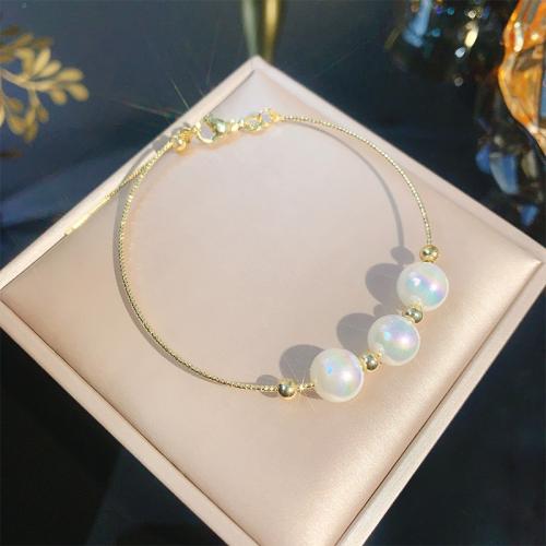 Plastic Bracelet Zinc Alloy with Plastic Pearl fashion jewelry & for woman nickel lead & cadmium free Inside .2cm Sold By PC