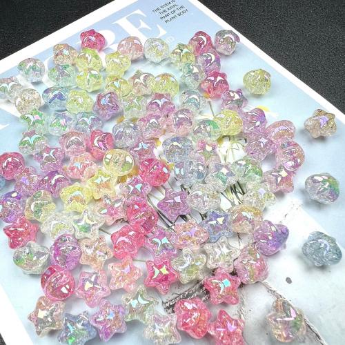 Plated Acrylic Beads, Star, colorful plated, DIY & different styles for choice, mixed colors, 12mm, Approx 200PCs/Bag, Sold By Bag