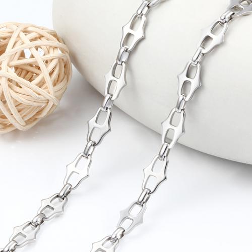 Stainless Steel Necklace Chain, 304 Stainless Steel, electrolyzation, DIY, nickel, lead & cadmium free, 8.50x13.50mm, Sold By m