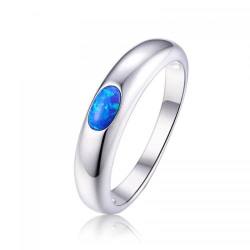 925 Sterling Silver Finger Rings with Opal plated fashion jewelry & for woman nickel lead & cadmium free Sold By PC