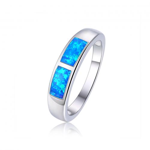 925 Sterling Silver Finger Rings, with Opal, fashion jewelry & for woman, nickel, lead & cadmium free, US Ring Size:7, Sold By PC