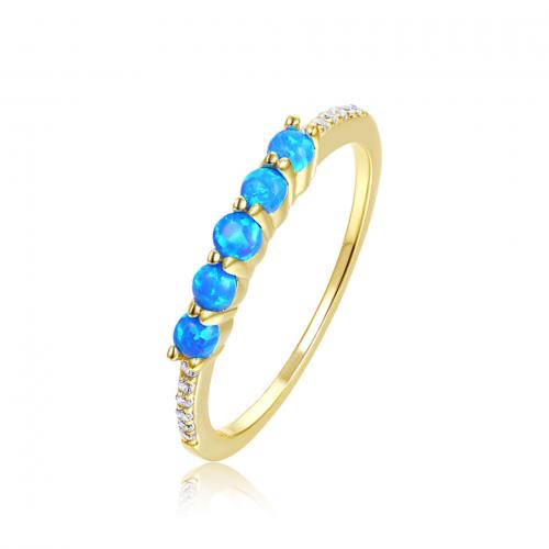 Cubic Zirconia Micro Pave 925 Sterling Silver Rings, with Opal, plated, fashion jewelry & different size for choice & micro pave cubic zirconia & for woman, more colors for choice, nickel, lead & cadmium free, Sold By PC