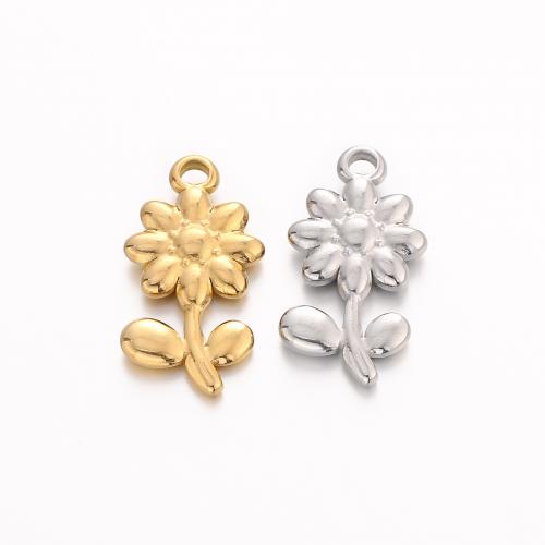 Stainless Steel Flower Pendant 304 Stainless Steel Vacuum Ion Plating fashion jewelry & DIY Sold By Bag