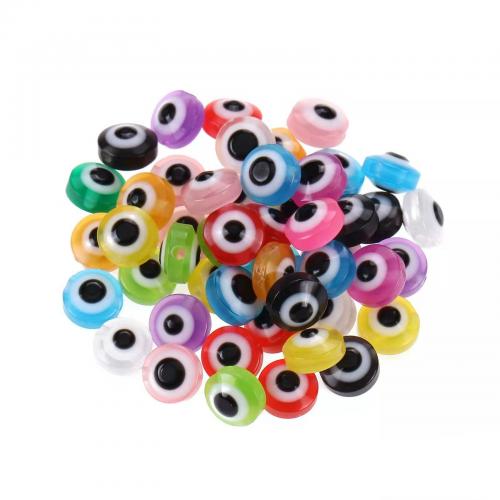 Hars Evil Eye Beads, Rond plat, DIY & boze oog patroon & verschillende grootte voor keus, meer kleuren voor de keuze, Ca 500pC's/Bag, Verkocht door Bag
