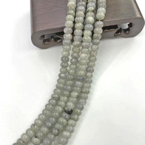 Labradorit perler, Flad Rund, du kan DIY, 8mm, Ca. 75pc'er/Strand, Solgt af Strand