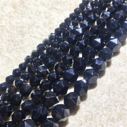 Naturlig sort agat perler, Sort Agate, Runde, du kan DIY & forskellig størrelse for valg, sort, Solgt Per Ca. 38 cm Strand