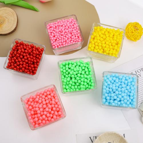 Opaque Acrylic Beads Round injection moulding DIY & no hole Sold By Bag