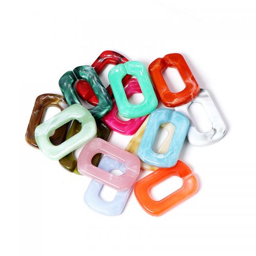 Ακρυλικό Η σύνδεση Ring, Ορθογώνιο παραλληλόγραμμο, χύτευση με έγχυση, κοσμήματα μόδας & DIY, περισσότερα χρώματα για την επιλογή, 20x31mm, Περίπου 100PCs/τσάντα, Sold Με τσάντα