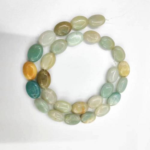 Amazonit perle, Oval, možete DIY, miješana boja, 10x14mm, Približno 25računala/Strand, Prodano By Strand
