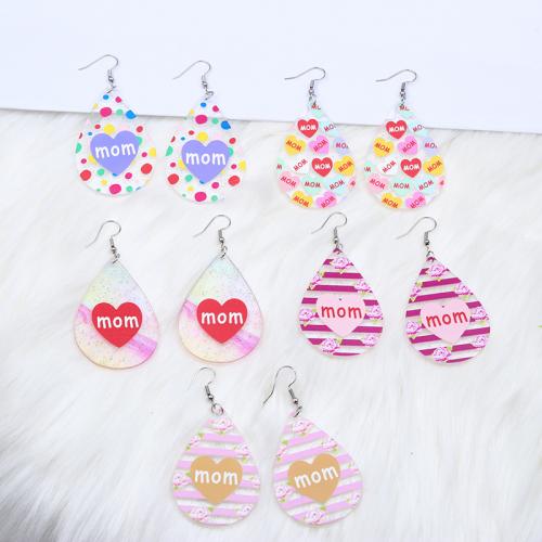 Acrylic Jewelry Earring, Teardrop, printing, fashion jewelry & different designs for choice & for woman, Sold By Pair