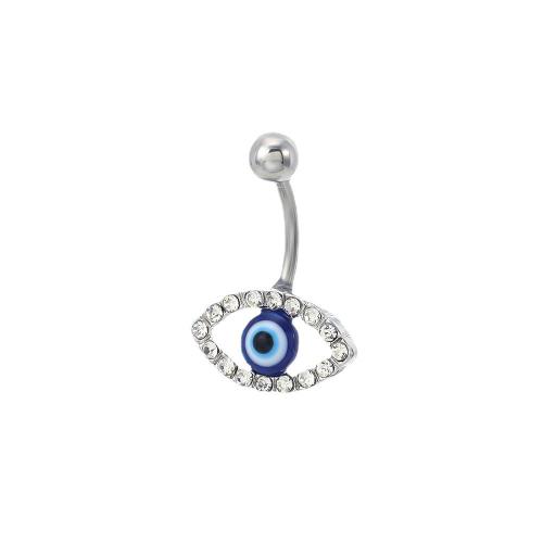 Stainless Steel Belly Ring 304 Stainless Steel with enamel fashion jewelry & for woman & with rhinestone nickel lead & cadmium free Sold By PC