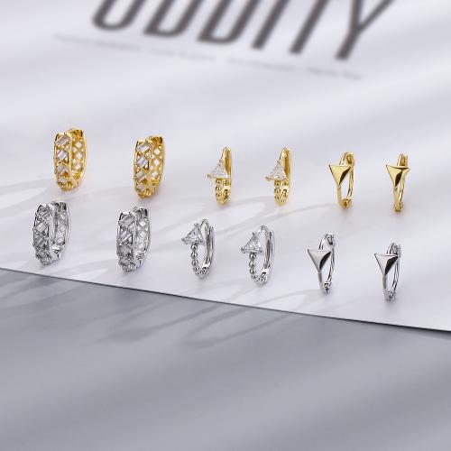 Cubic Zirconia Micro Pave Brass Earring, plated, different styles for choice & micro pave cubic zirconia & for woman, more colors for choice, Sold By PC