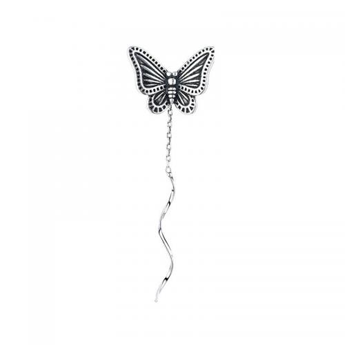 Oorbel sieraden, Messing, Vlinder, plated, voor vrouw, oorspronkelijke kleur, Butterfly 11 mm, about 32 mm in length, Verkocht door PC
