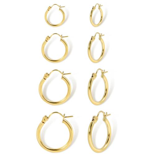 Stainless Steel Hoop Earring 304 Stainless Steel fashion jewelry & for woman golden Sold By Bag