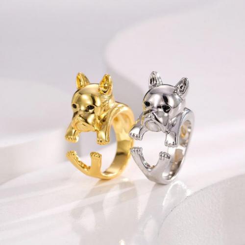 Messing ringen, Hond, plated, mode sieraden & voor vrouw, meer kleuren voor de keuze, nikkel, lood en cadmium vrij, Verkocht door PC
