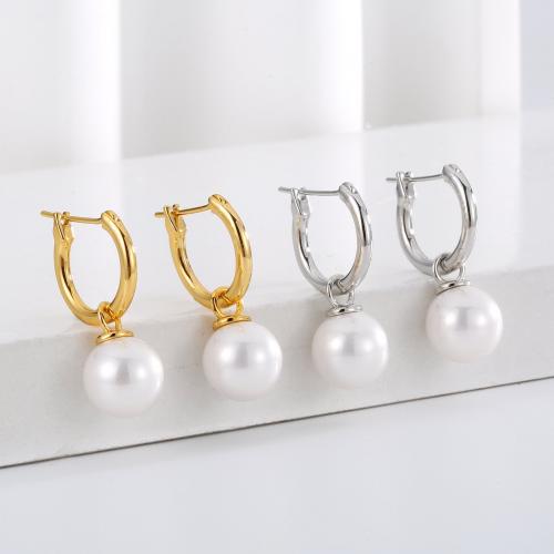 Brass Leverback Earring with Plastic Pearl plated fashion jewelry & for woman nickel lead & cadmium free Sold By Pair