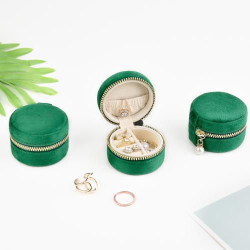 Multifunctional Jewelry Box Velvet Round plated dustproof Sold By PC