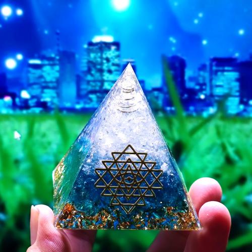 Fashion Decoration Resin with brass wire & Gemstone Pyramidal epoxy gel for home and office Sold By PC