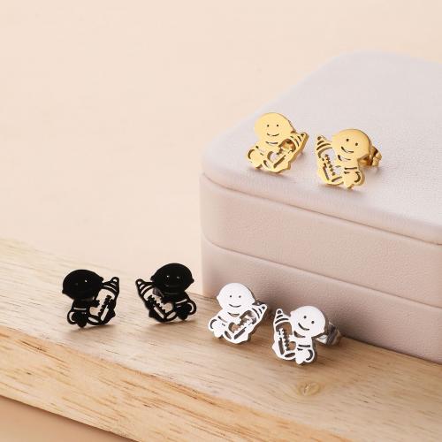 Stainless Steel Stud Earrings 304 Stainless Steel feeding bottle plated for woman Sold By Bag