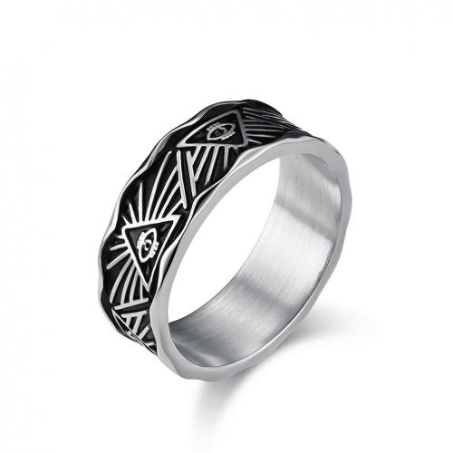 Titanium Steel Finger Ring, Antique finish, Unisex & different size for choice, more colors for choice, Sold By PC