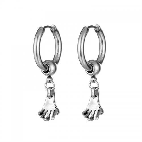 Titanium Steel  Earring Foot plated fashion jewelry silver color Sold By PC