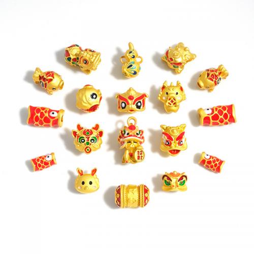 Zinc Alloy Jewelry Beads plated DIY & enamel golden Sold By PC