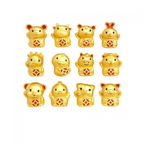 Zinc Alloy Animal Beads plated DIY & enamel golden Sold By PC