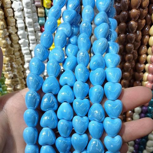 Porslin Smycken Pärlor, Hjärta, DIY, fler färger för val, 12.50mm, 25PC/Strand, Säljs av Strand