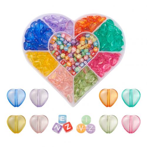 Ακρυλικό με Πλαστικό κουτί, Καρδιά, DIY, μικτά χρώματα, 155x27x135mm, Sold Με Box
