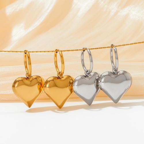 Stainless Steel Lever Back Earring 304 Stainless Steel Heart plated & for woman Sold By Pair