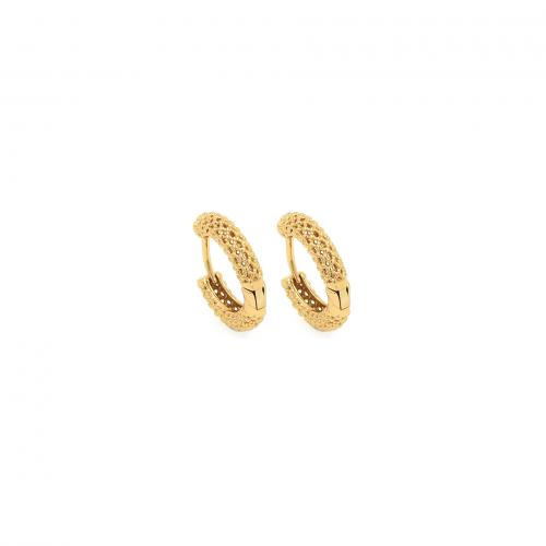 Brass Huggie Hoop Earring Donut 18K gold plated fashion jewelry & for woman nickel lead & cadmium free Sold By Pair