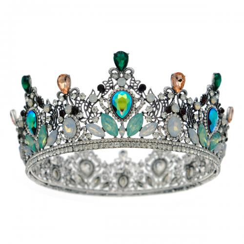 Bridal Tiaras Zinc Alloy antique silver color plated for woman & with rhinestone nickel lead & cadmium free Sold By PC