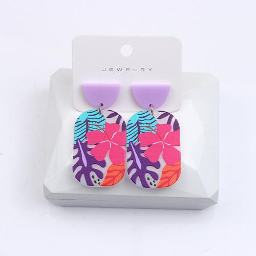 Acrylic Jewelry Earring printing fashion jewelry & for woman Sold By Pair