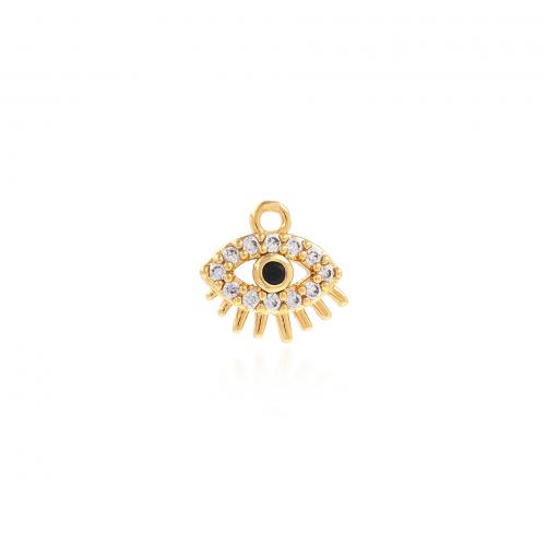 Evil Eye Pendants Brass 18K gold plated fashion jewelry & DIY & micro pave cubic zirconia nickel lead & cadmium free Sold By PC