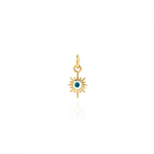 Evil Eye Pendants Brass 18K gold plated fashion jewelry & DIY & enamel mixed colors nickel lead & cadmium free Sold By PC