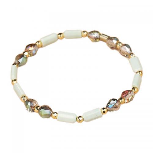 Pulsera de perlas de vidrio, Acrílico, con Vidrio, Joyería & unisexo, más colores para la opción, longitud aproximado 18 cm, Vendido por UD
