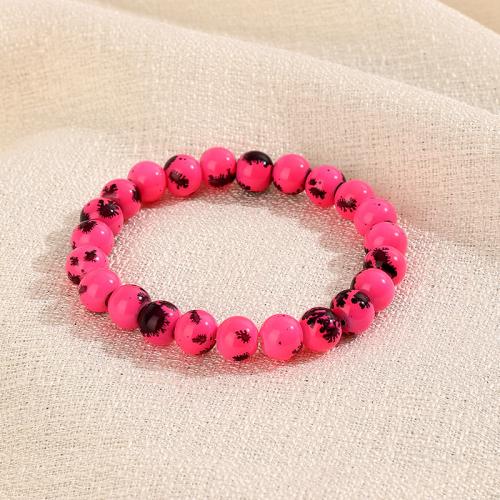 Glass Beads Bracelet Round brushwork fashion jewelry & for woman Length Approx 18 cm Sold By PC