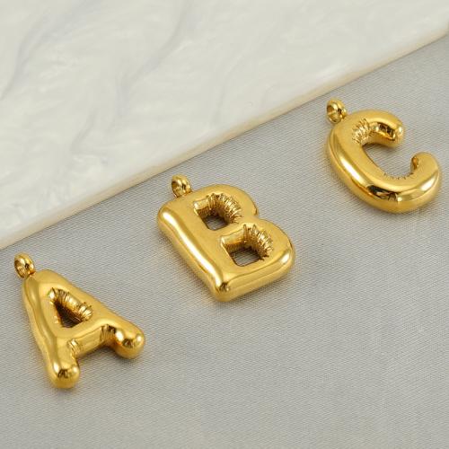 Stainless Steel Letter Pendants 304 Stainless Steel Alphabet Letter gold color plated & for woman Sold By PC
