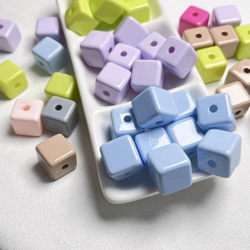 Acrylic Jewelry Beads Square stoving varnish DIY 16mm Sold By Bag