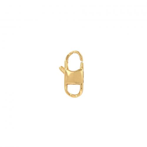 Fecho da lagosta de latão, cobre, 18K banhado a ouro, joias de moda & DIY, níquel, chumbo e cádmio livre, 8x14.50x3mm, vendido por PC