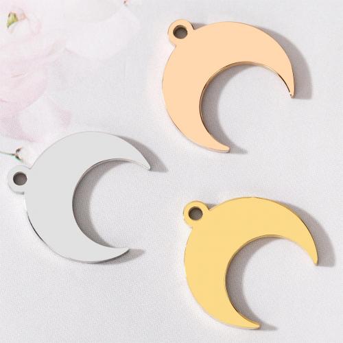Titanium Steel Pendants Moon plated DIY Sold By PC