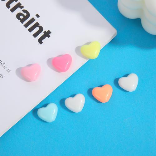 Plastične perle, Plastika, Srce, možete DIY, više boja za izbor, 10x10mm, 500G/Lot, Prodano By Lot
