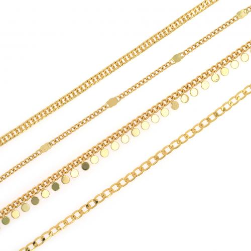 Mosaz náhrdelník řetěz, 18K pozlacené, módní šperky & DIY & různé styly pro výběr, více barev na výběr, nikl, olovo a kadmium zdarma, Prodáno By m