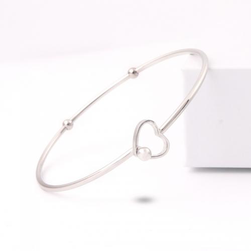 Stainless Steel Bangle 304 Stainless Steel Heart fashion jewelry & Unisex diameter 65mm heart shape 12*13mm Sold By PC