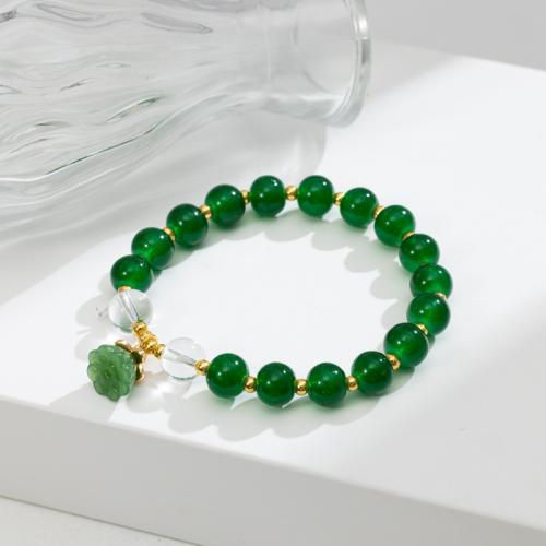 Glass Beads Bracelet with Zinc Alloy plated fashion jewelry & for woman Length Approx 18 cm Sold By PC