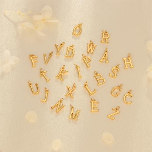 Brass Jewelry Pendants Alphabet Letter gold color plated fashion jewelry & DIY nickel lead & cadmium free Sold By PC
