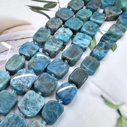 Gemstone Smycken Pärlor, apatiter, Nuggets, polerad, mode smycken & DIY, blå, 9x15mm, Såld Per Ca 38 cm Strand