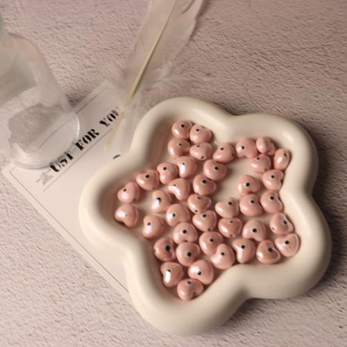 Porcelain Jewelry Beads Heart stoving varnish fashion jewelry & DIY Approx Sold By Bag
